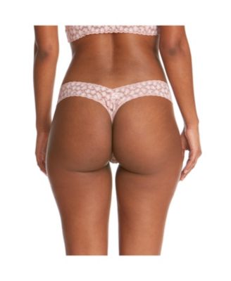 Women's Cross-dyed Leopard Low Rise Thong Panty 3 pack