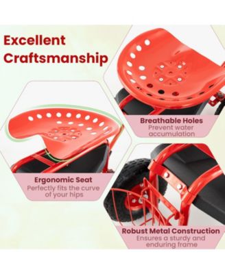 Extendable Handle Garden Cart Rolling Wagon Scooter