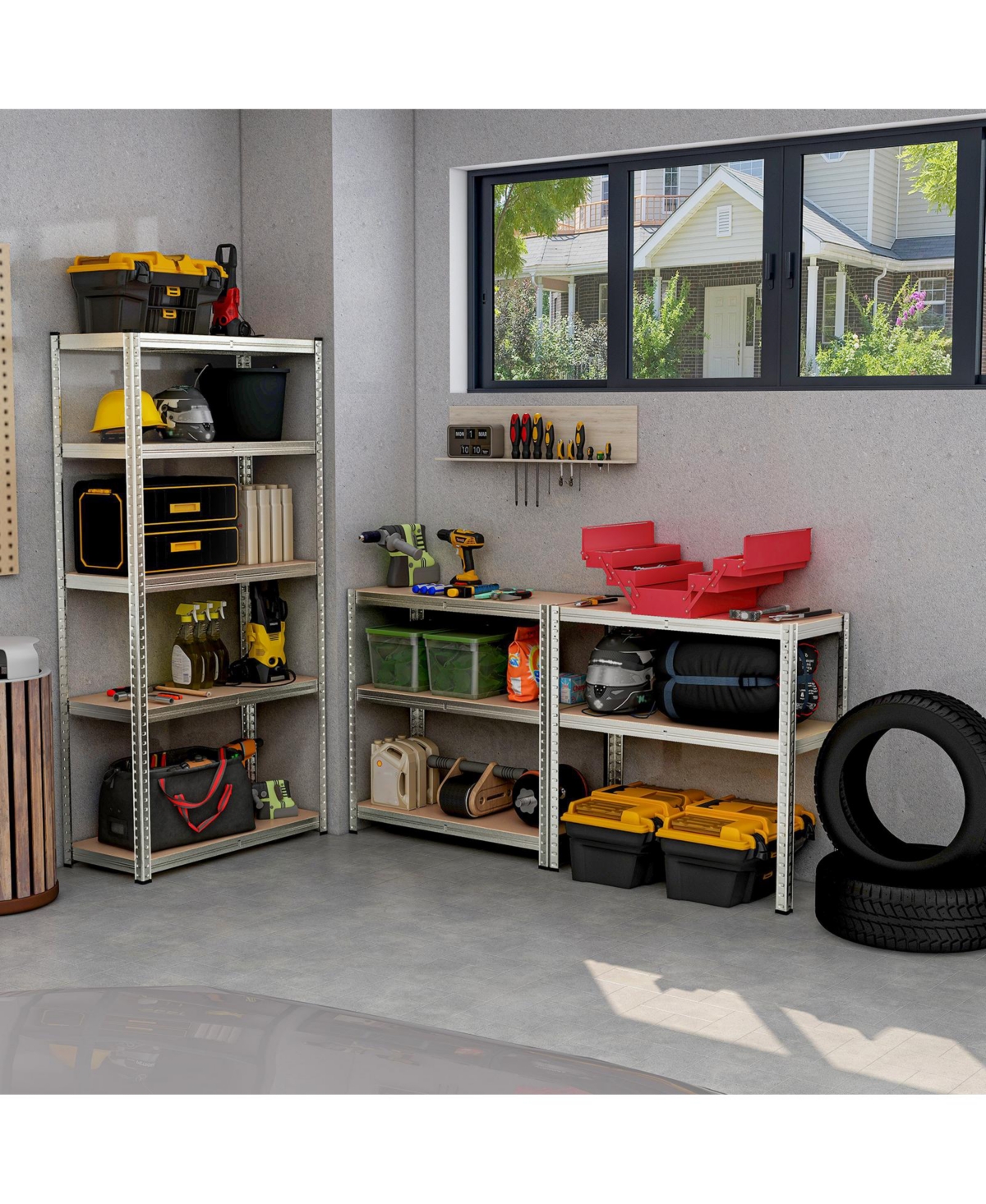 5-Tier Heavy Duty Metal Shelving Unit with 2000 Lbs Total Load Capacity