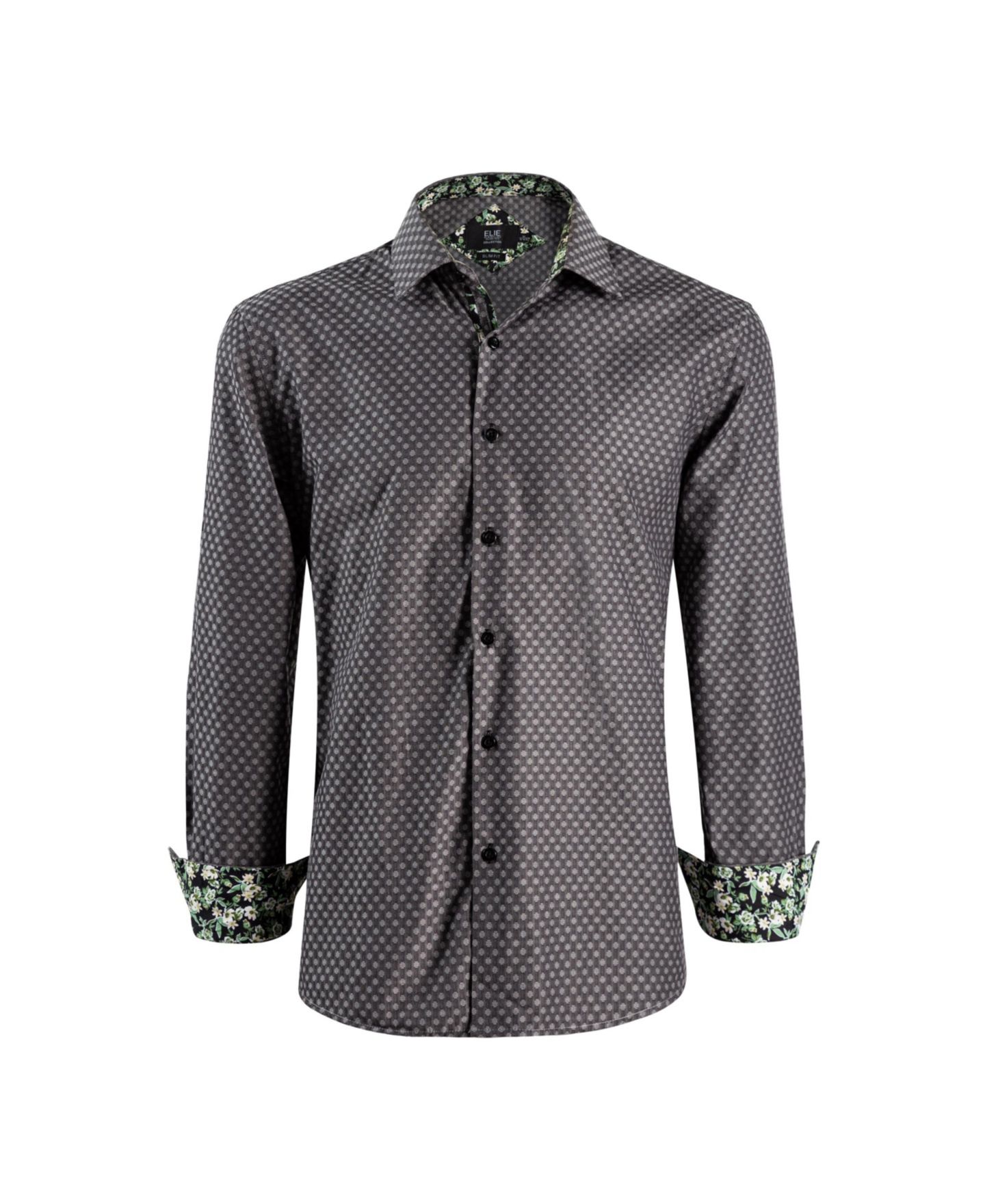 Рубашка Elie Balleh Grey Slim Fit Jacquard Dot Shirt для мальчиков, цвет: Серый — фото 2