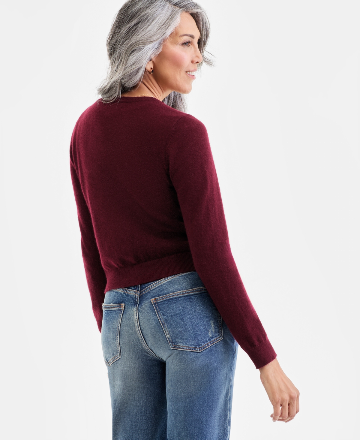 Charter Club Women's 100% Cashmere Crewneck Cardigan, Macy's Exclusive In Brown