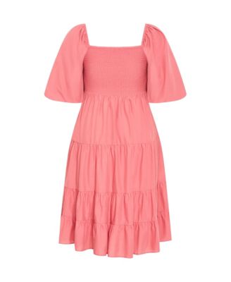 Plus Size Ariella Puff Sleeve Tier Dress