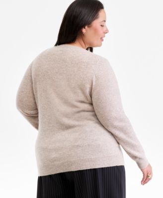 Plus Size 100% Cashmere V-Neck Sweater, Macy's Exclusive