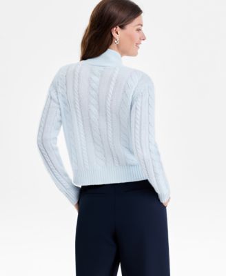 Women's 100% Cashmere Cable-Knit Cropped Cardigan Sweater, Macy's Exclusive