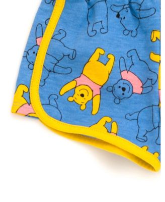 Little Girls Disney Minnie Mouse Lilo & Stitch French Terry Tank Top Shirt Dolphin and Active Shorts to