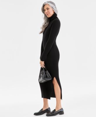 Women's 100% Cashmere Turtleneck Midi Sweater Dress, Macy's Exclusive