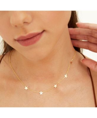 Star Sterling Silver Station Necklace