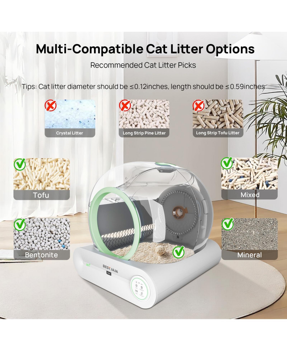 Self Cleaning Cat Litter Box-Green