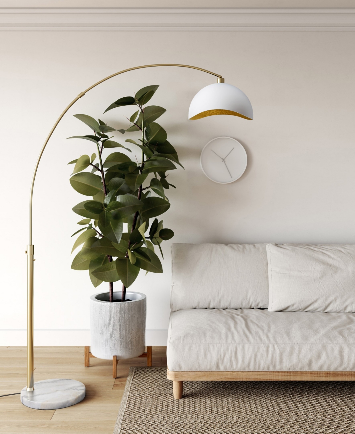 Nova Of California 92" Metal Luna Bella Arc Floor Lamp In White