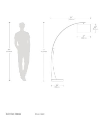 72" Wood Plimpton 1 Light Arc Floor Lamp