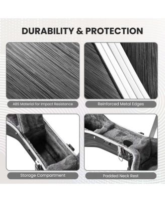 Hard ABS Hardshell with Backpack Straps Dreadnought Acoustic Guitar Case