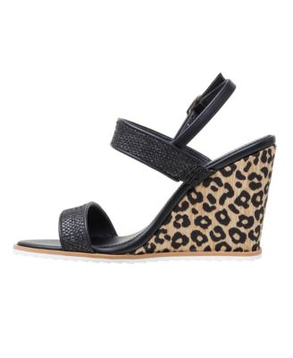 EDITH Women's Woven Raffia High Wedge Sport Sandals