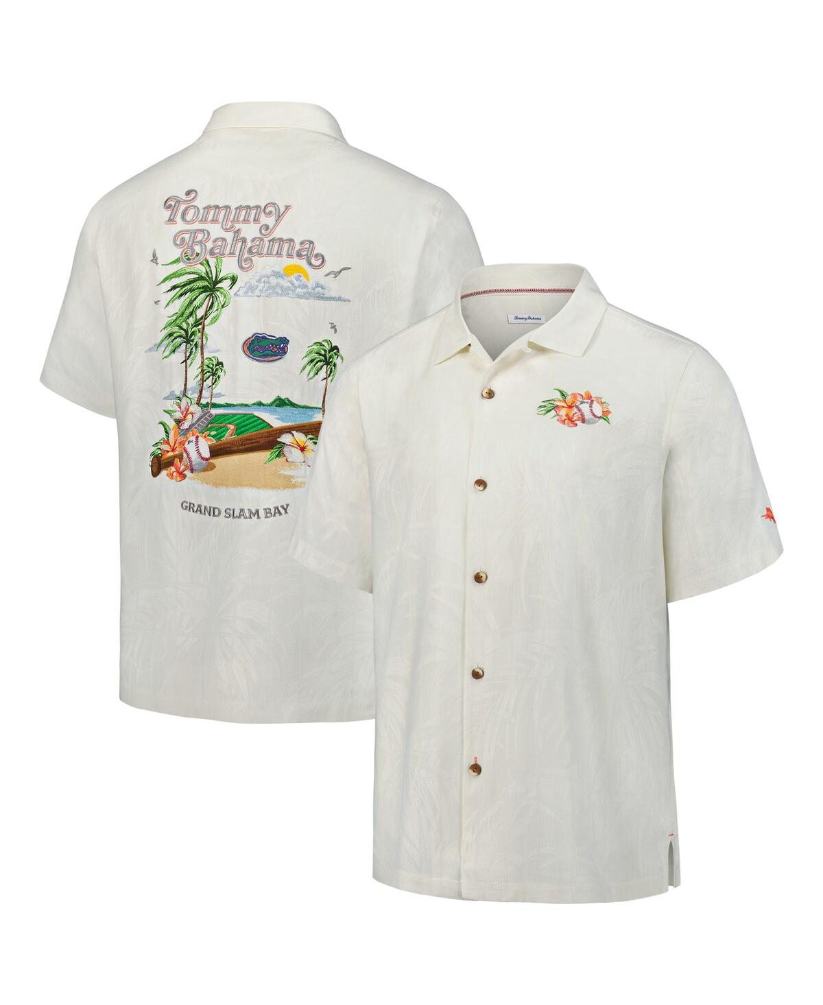 Tommy Bahama White Michigan Wolverines Grand Slam Bay Camp Button-up Shirt
