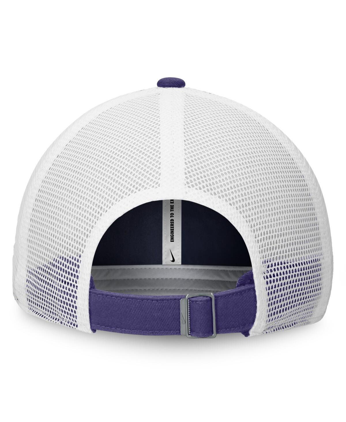 NIKE MEN'S PURPLE/WHITE TAMPA BAY RAYS RISE ADJUSTABLE TRUCKER HAT 