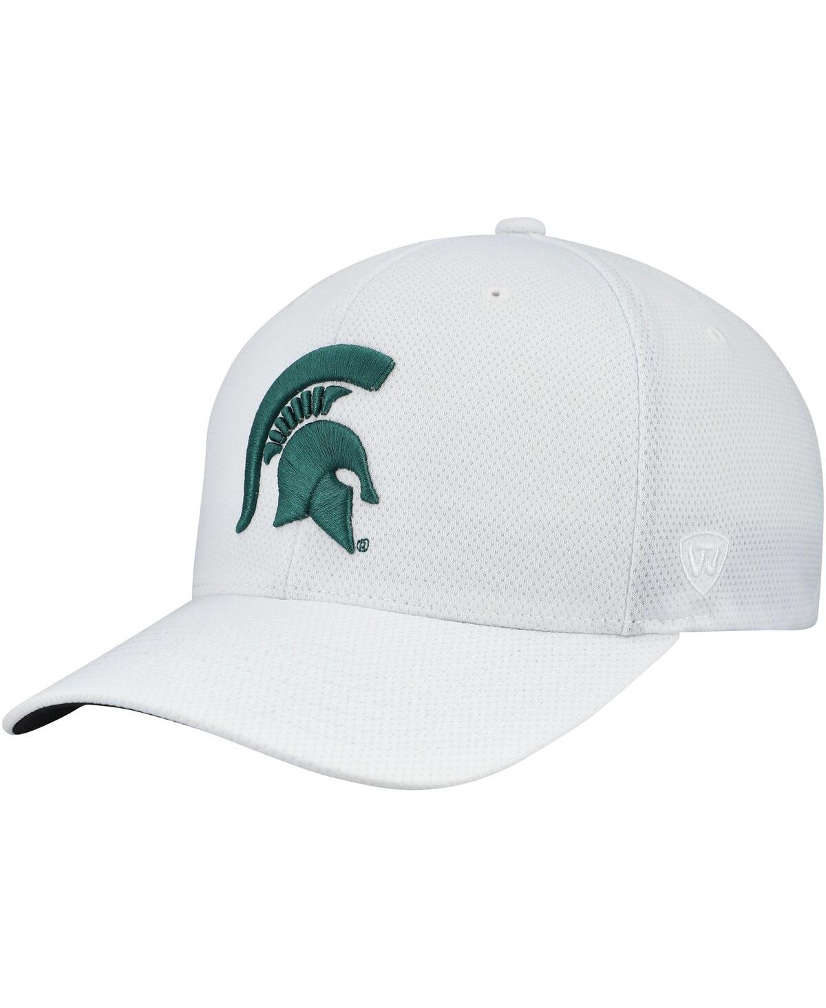Top Of The World Men's White Michigan State Spartans Reflex Hybrid Tech Flex Hat