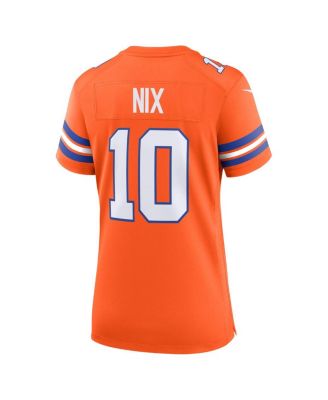 Women's Bo Nix Orange Denver Broncos Mile High Collection 1977 Throwback Player Game Jersey