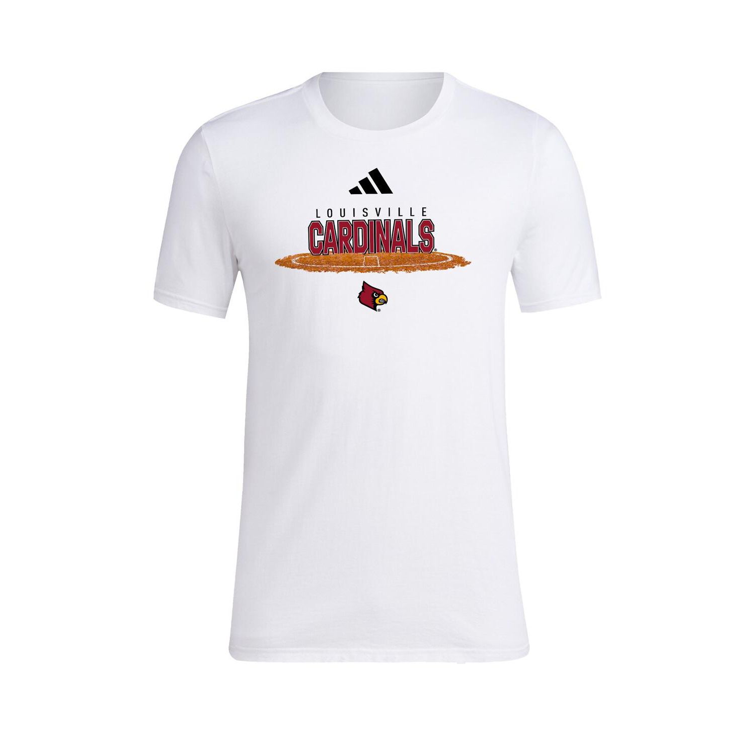 Men's White Louisville Cardinals Softball Pitcher's Circle T-Shirt