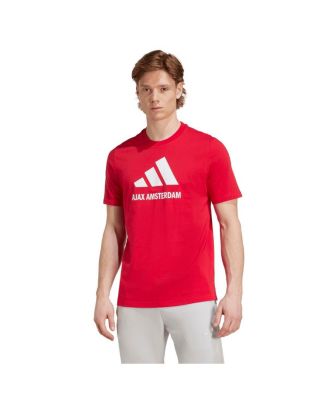 adidas - Men's Red Ajax Three-Stripe Wordmark T-Shirt