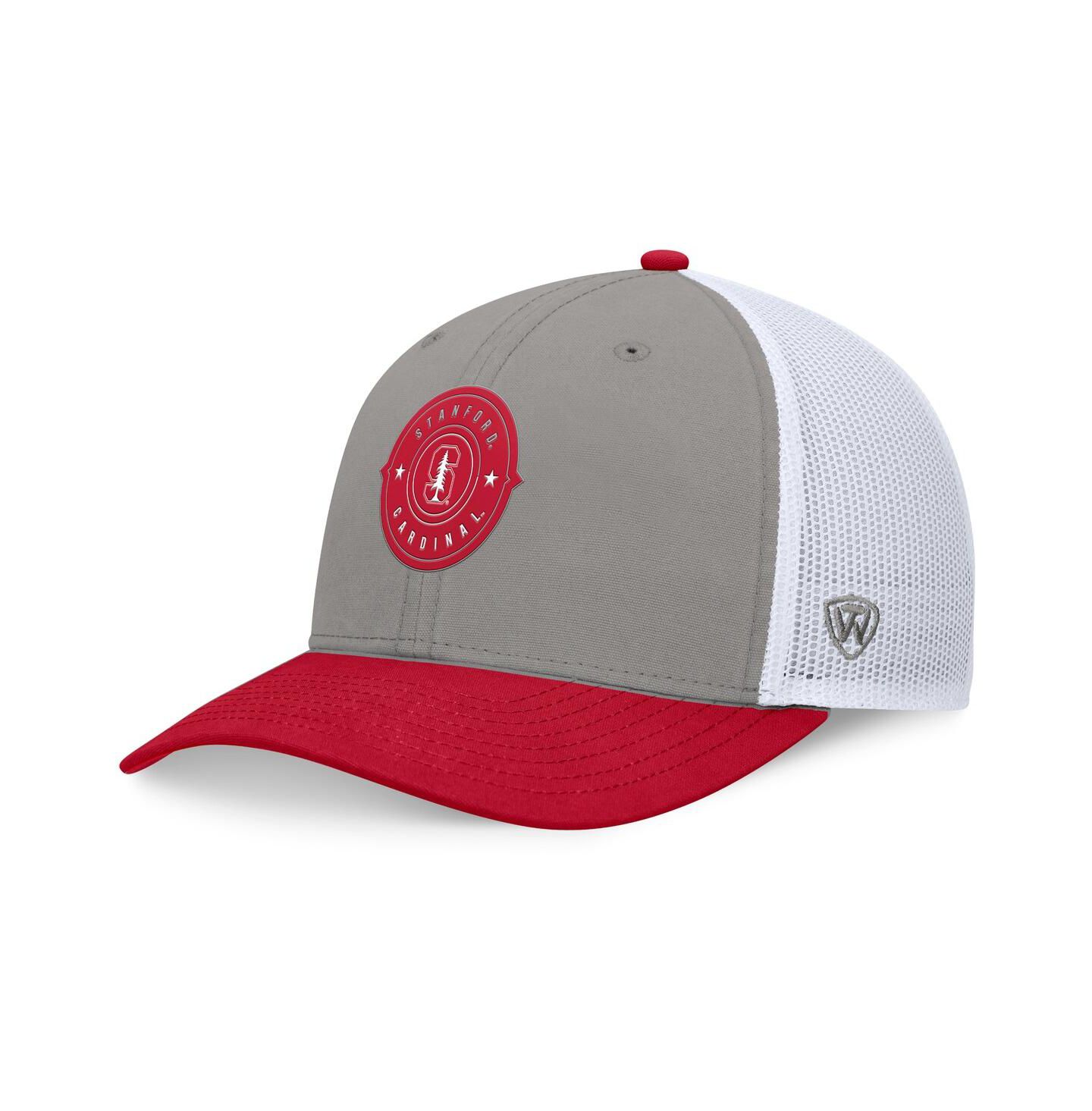 Мужская кепка Top of the World Gray/Cardinal Stanford Cardinal Rob Trucker Adjustable Hat — фото 1