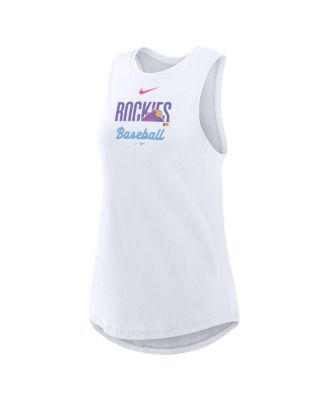 Women's White Colorado Rockies 2025 City Connect Tri-Code High Neck Performance Tank Top
