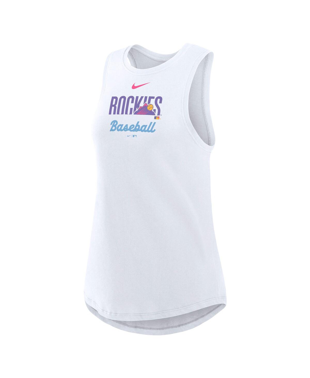 Nike White Colorado Rockies 2025 City Connect Tri-code High Neck Performance Tank Top In Purple