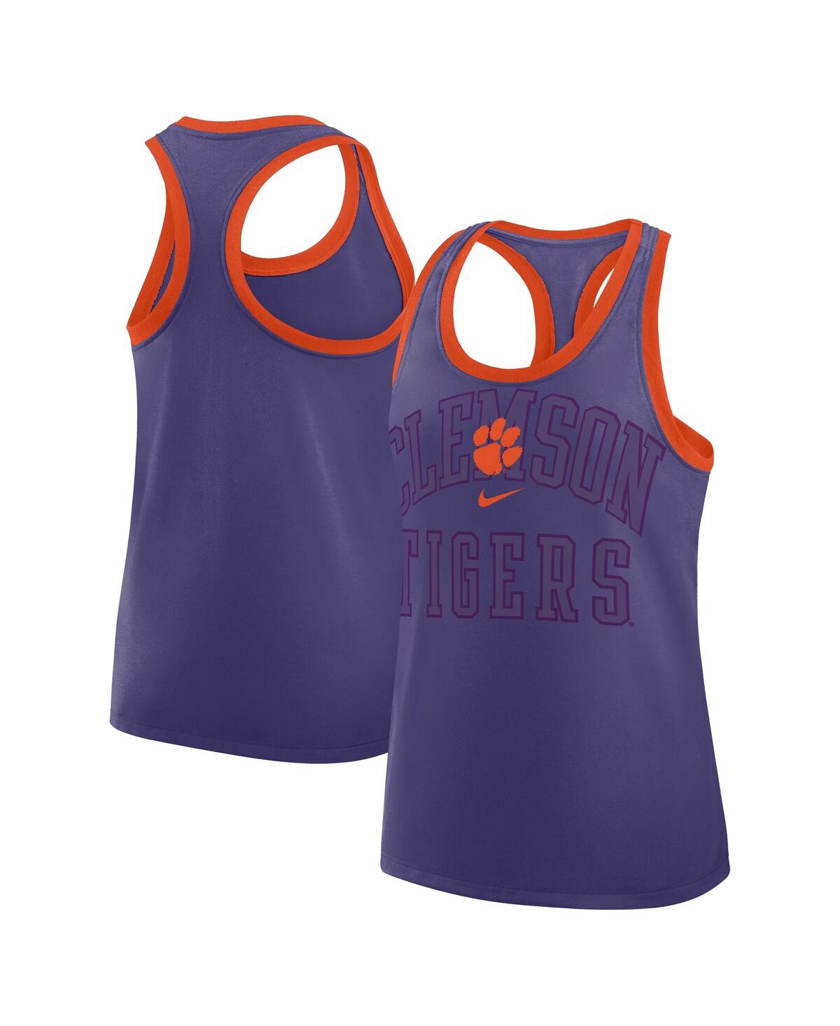 Women's Purple Clemson Tigers Primetime Tri-Blend Racerback Tank Top - Purple