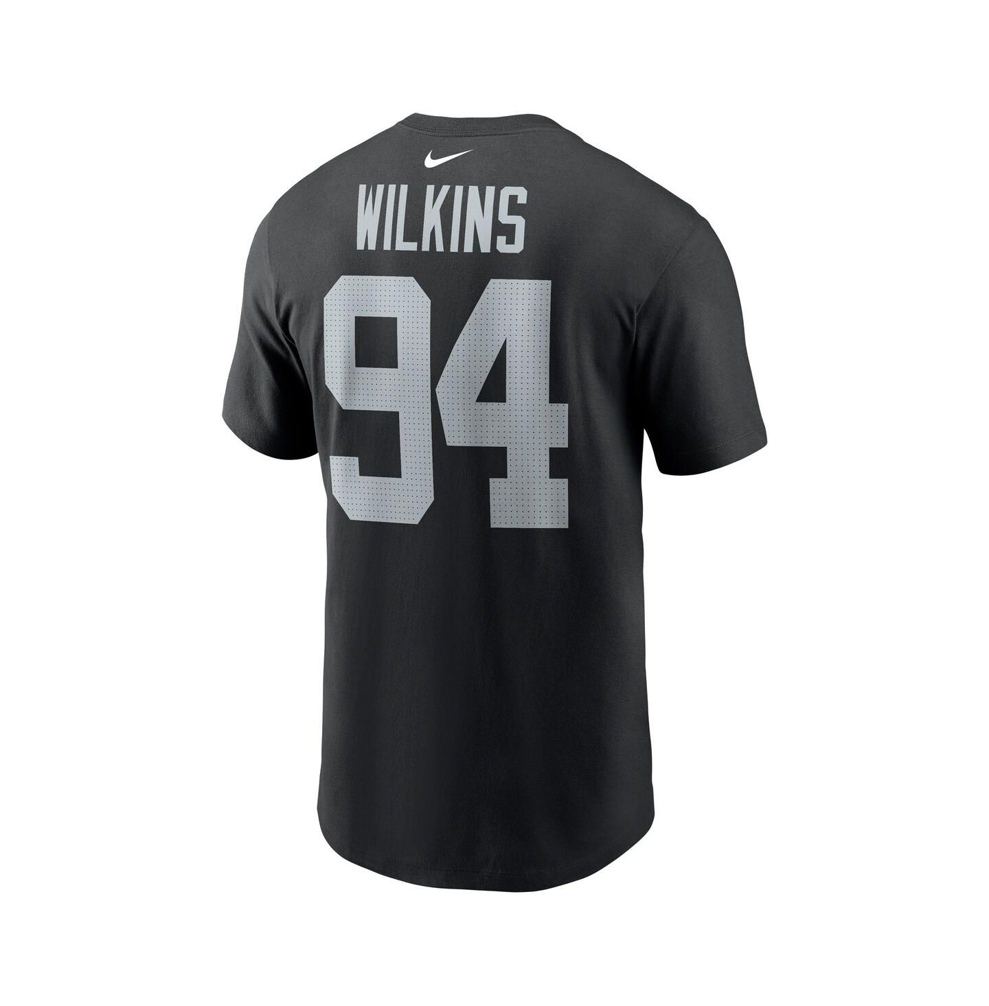 Мужская футболка Nike Christian Wilkins Black Las Vegas Raiders Player Name & Number — фото 3