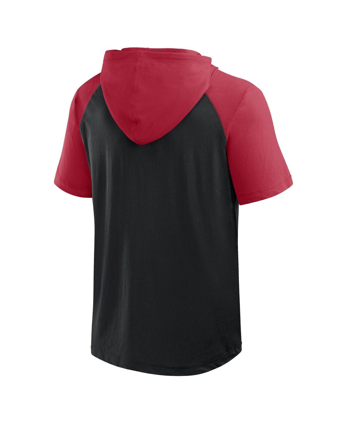 FANATICS MEN'S BLACK ARIZONA DIAMONDBACKS PRIME RAGLAN SHORT SLEEVE HOODIE T-SHIRT 