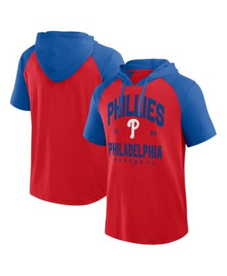 Fanatics - Men's Red Philadelphia Phillies Prime Raglan Short Sleeve Hoodie T-Shirt