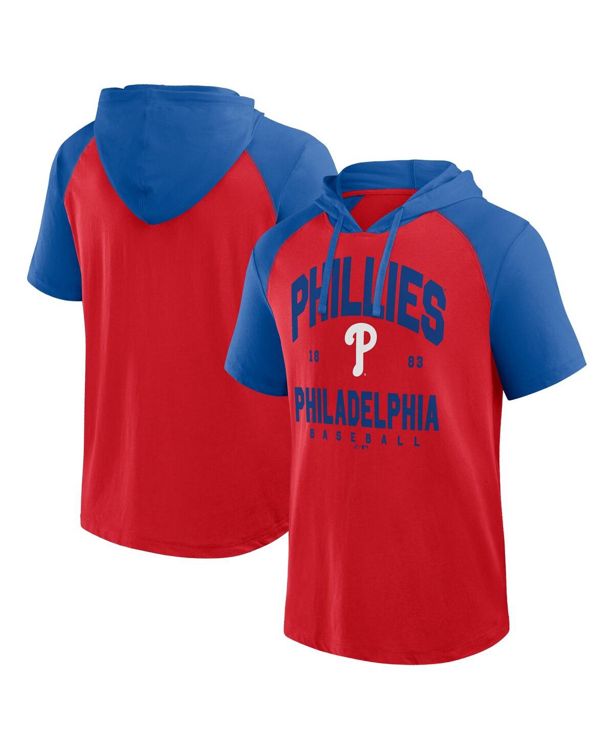 Fanatics Men's Red Philadelphia Phillies Prime Raglan Short Sleeve Hoodie T-Shirt - Red