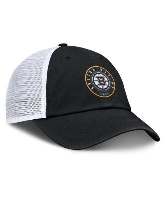 Men's Black/White Boston Bruins Averie Trucker Adjustable Hat