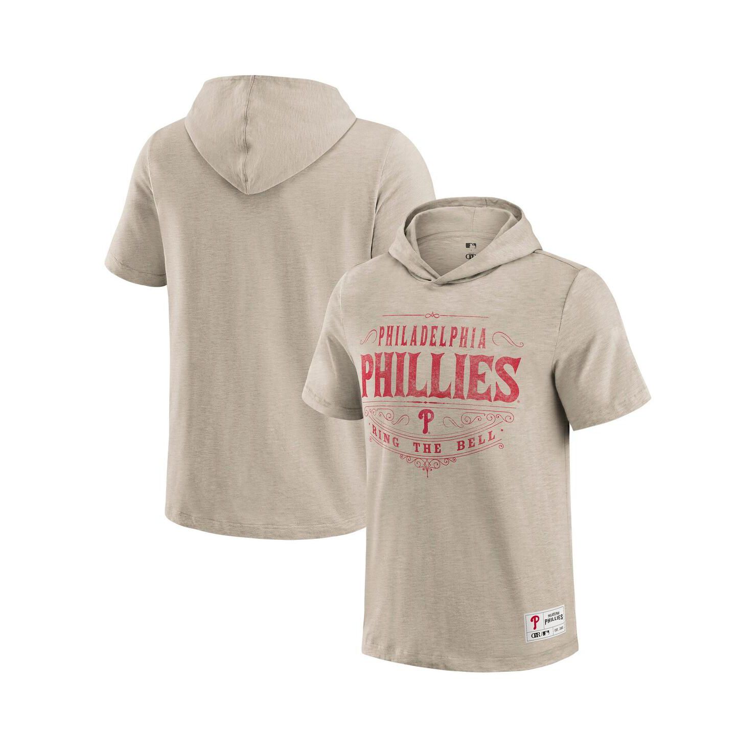 Мужская футболка Fanatics Tan Philadelphia Phillies Hooded — фото 1