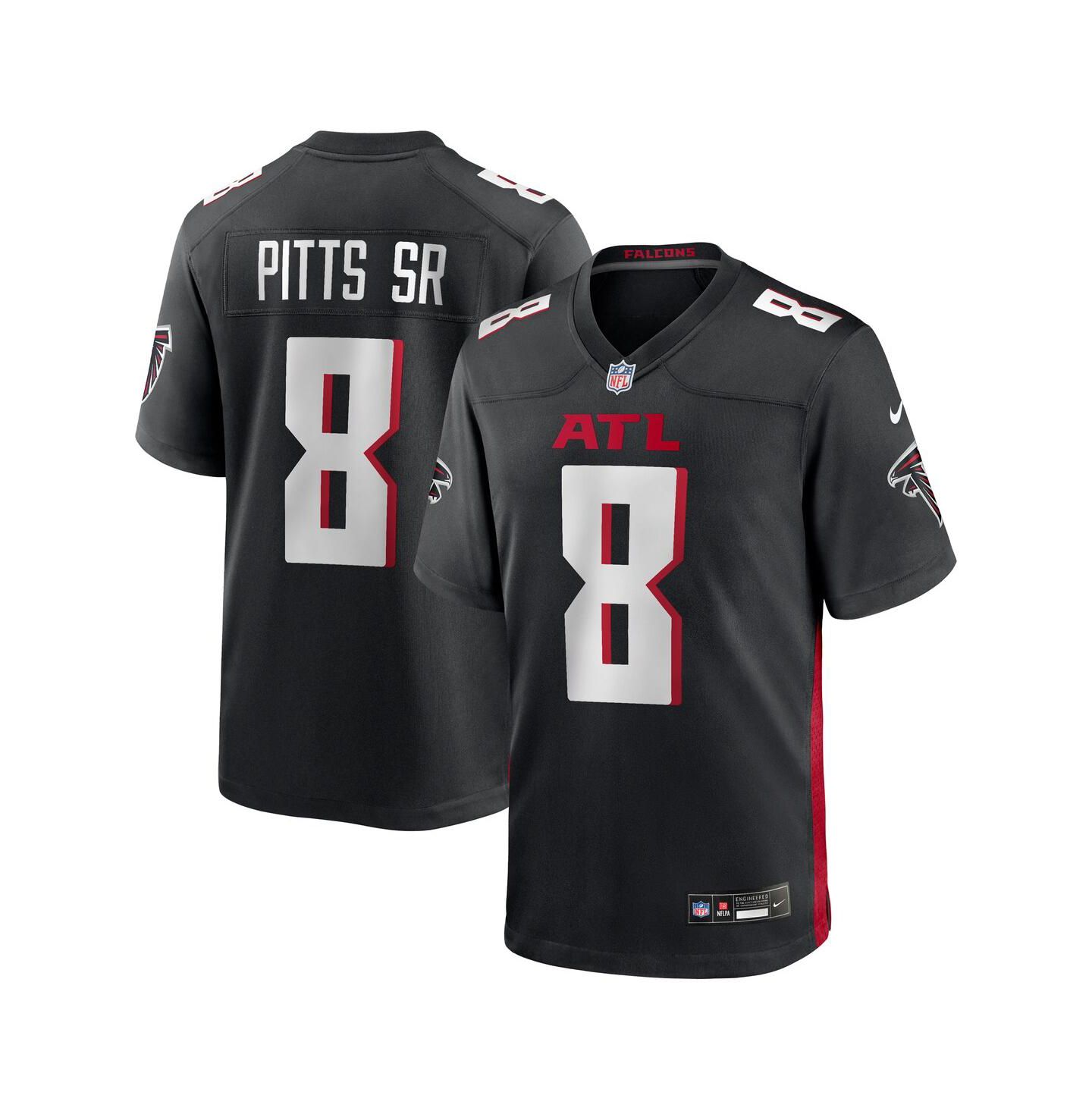 Мужской топ Nike Kyle Pitts Sr. Black Atlanta Falcons Team Game Jersey — фото 1