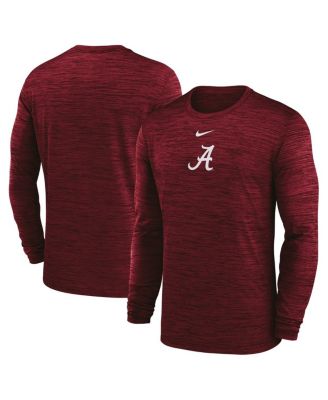 Nike - Men's Crimson Alabama Crimson Tide 2025 Sideline Velocity Performance Long Sleeve T-Shirt