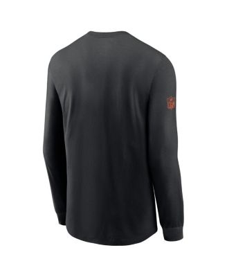 Men's Black Cincinnati Bengals Sideline Performance Long Sleeve T-Shirt