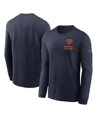 Nike - Men's Navy Chicago Bears Sideline Performance Long Sleeve T-Shirt