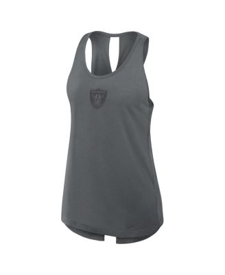 Women's Gray Las Vegas Raiders Glory Crisscross Performance Tank Top