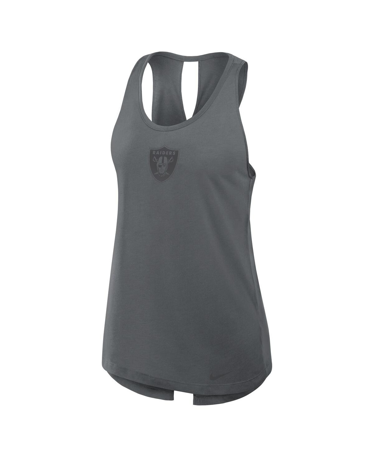 Nike Gray Philadelphia Eagles Glory Crisscross Performance Tank Top In Gray