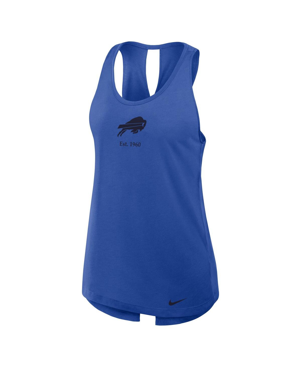 Nike Women's Royal Buffalo Bills Glory Crisscross Performance Tank Top In Blue