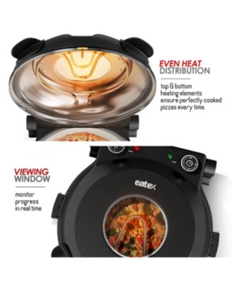 12 Inch Countertop Electric Indoor Stone Pizza Oven - Heats up to 790°F for Crispy Crust