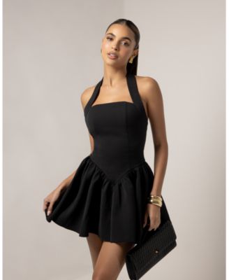 Women's Halter Contour A-Line Mini Dress