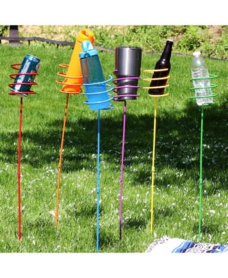 Outdoor Drink/Beverage Holder Stakes for Lawn