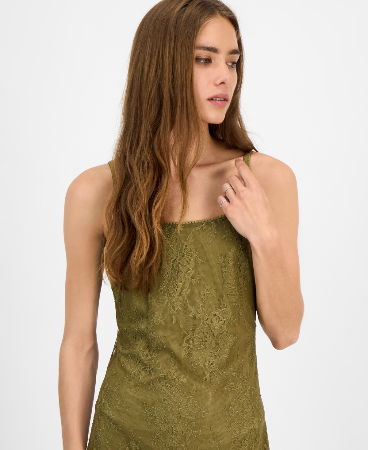 Steve Madden Women's Veera Sleeveless Chantilly Lace Dress In Green