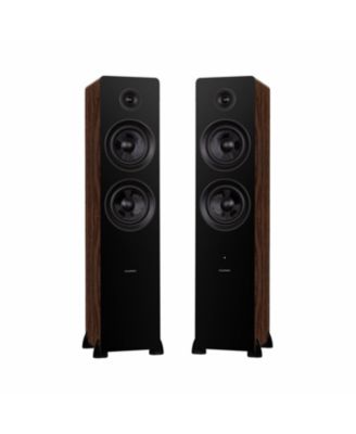 Ai81 Powered Floorstanding Speakers (Bamboo), DB10 10" Powered Subwoofer (Black), 15ft RCA Subwoofer Cable