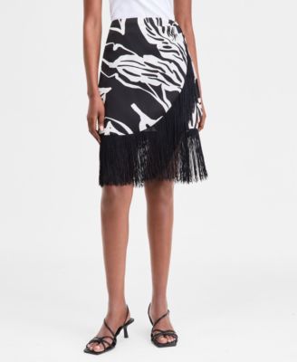 Women's Printed Fringe Skirt, Exclusively at Macy's