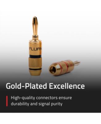 Banana Plug 24K Gold-plated connectors 16 to 12 AWG speaker wire for Hi-Fi setup Home Theater and Amplifiers