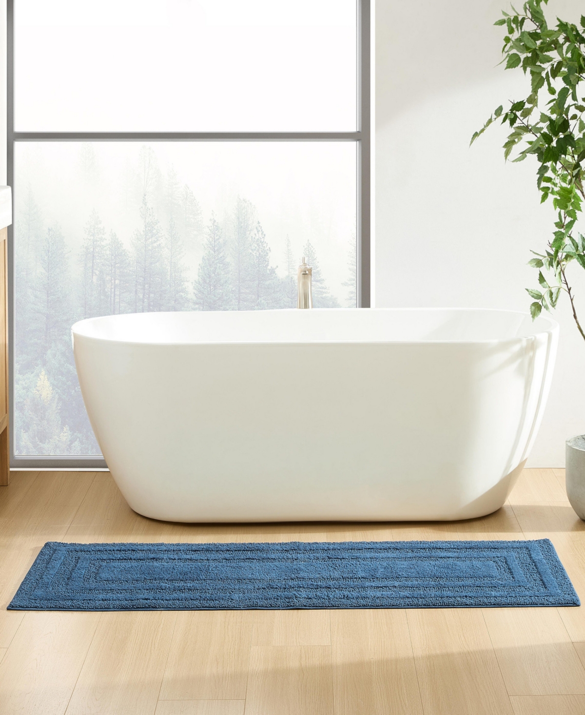 Eddie Bauer Logan Cotton Tufted Bath Rug In Blue