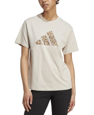 adidas - Women's Cotton Animal-Print Logo Crewneck T-Shirt