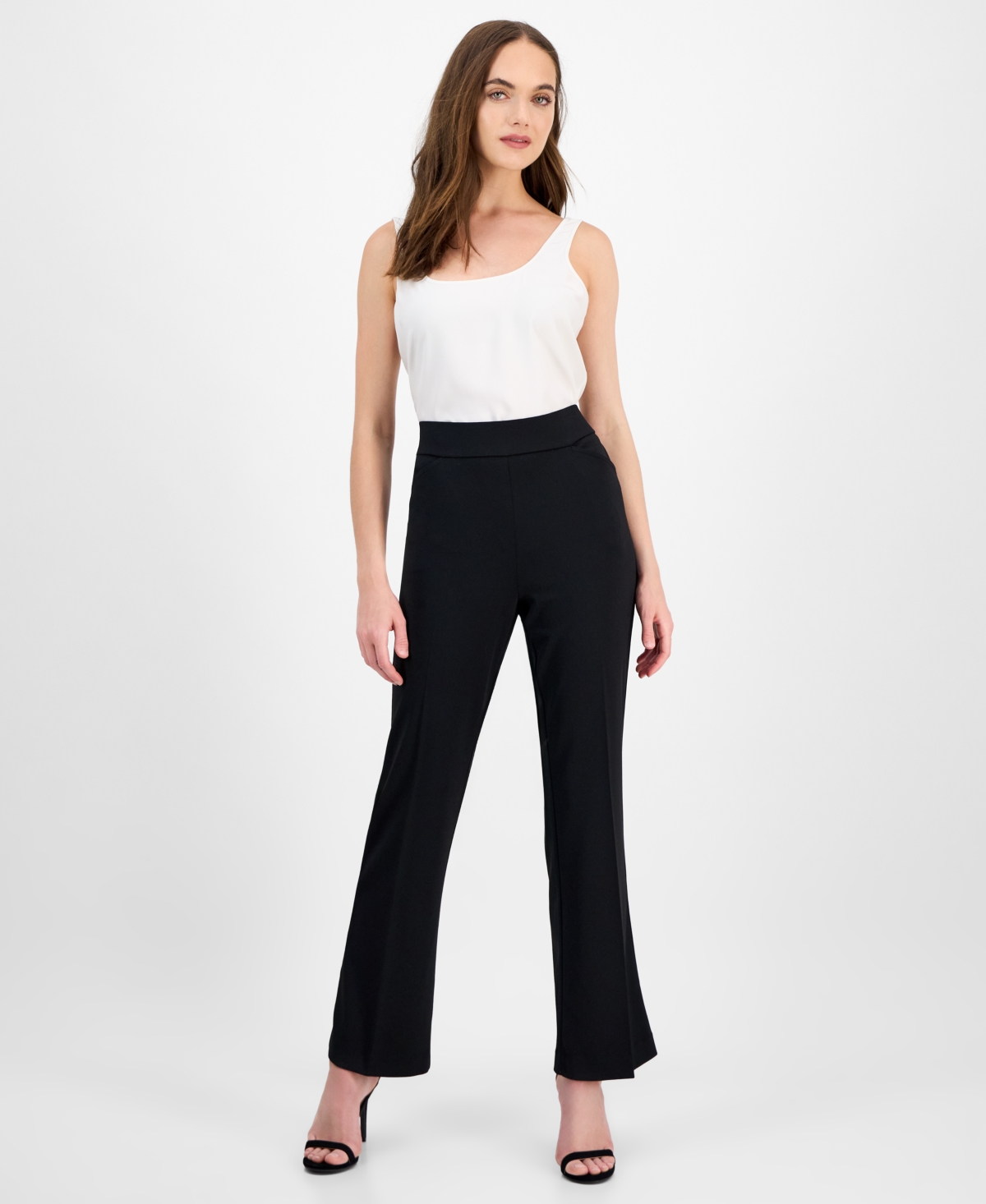 Women's High-Rise Pull-On Flare Pants - Black