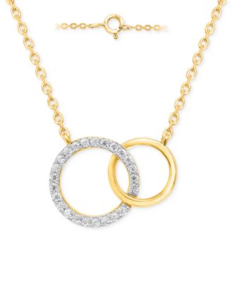 Diamond Interlocking Rings 18" Necklace (1/6 ct. t.w.) in Sterling Silver